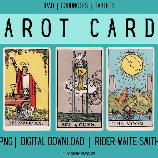 Tarot Cards | PNG Digital Download | Rider Waite Smith | Major and Minor Arcana