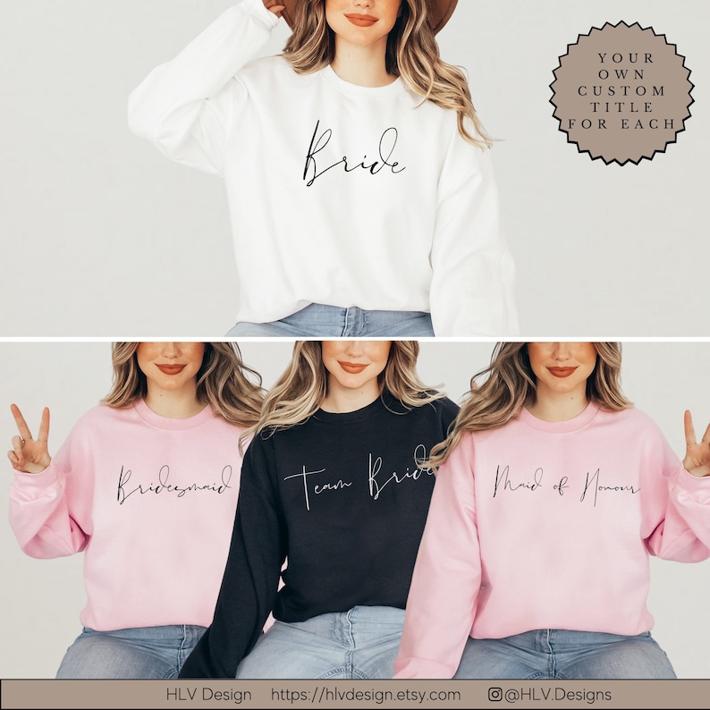 Custom Bridal Party Sweaters, Bride to Be Sweatshirt, Bachelorette ...