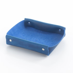 Made in USA Personalized Leather Catch All Tray Gift for partner with custom name