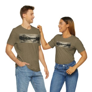 Sawtooth Reflection Hand Drawn Tee Shirt, Mountain Shirt, Sawtooth Shirt, Sawtooth Mountains, Idaho Shirt, Adventure Shirt, Stanley Idaho