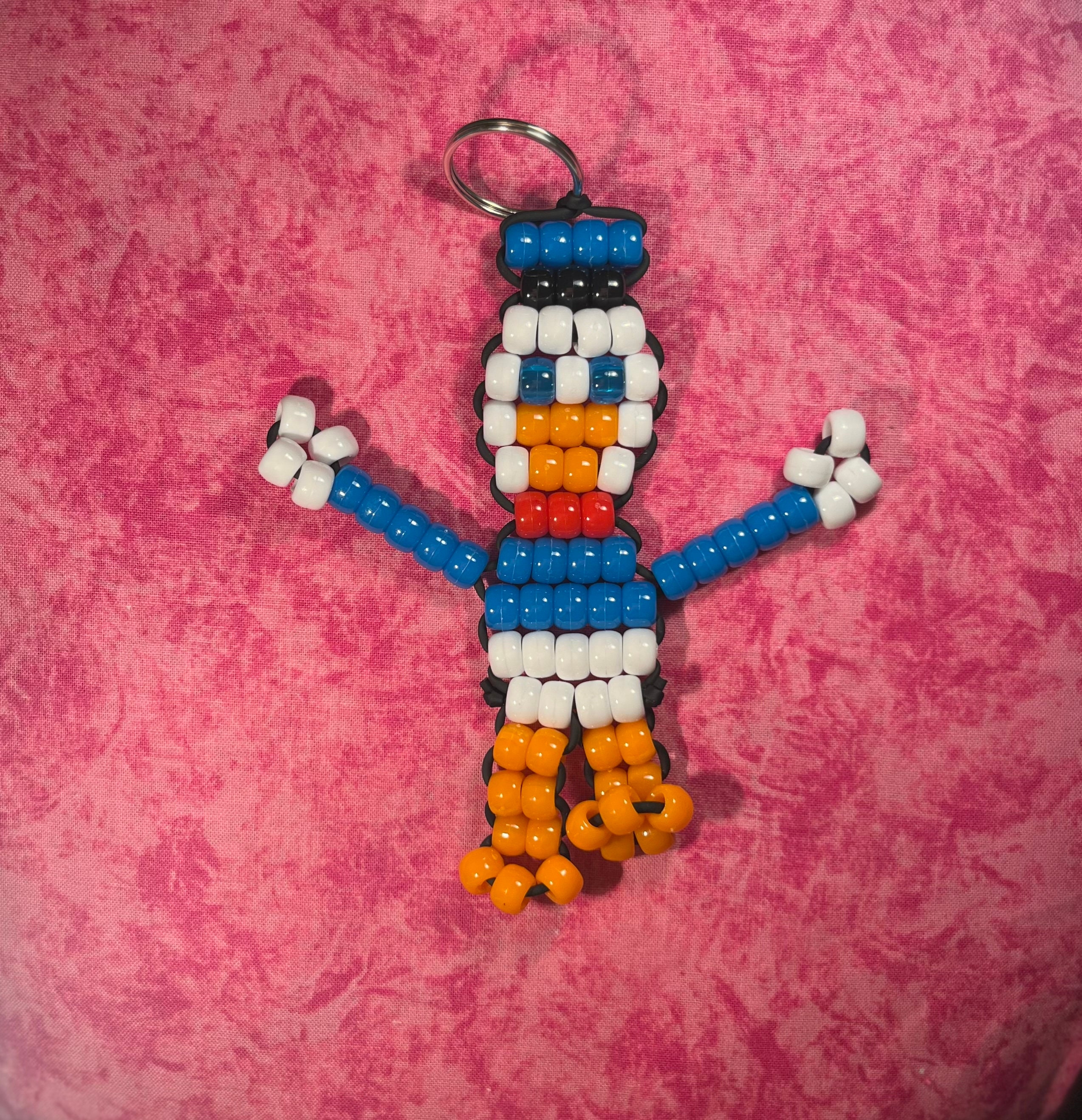 Donald Duck pony bead keychain