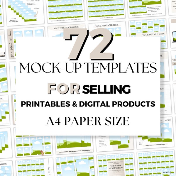 A4 Printable Mockup Bundle, Etsy Listing Templates, Sell Printables  on Etsy, Editable Downloadable Canva Mockup, UK Printable Sizing