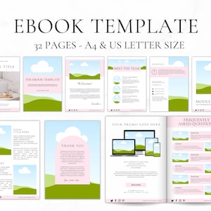 Plantilla de libro electrónico editable, plantilla de libro electrónico de Canva para pequeñas empresas, tamaño A4 y carta de EE. UU., imán de clientes potenciales digital, minilibro de guía de capacitación
