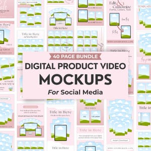モックアップ動画テンプレート、TikTok動画デジタル商品販売、ソーシャルメディアキット、Instagramポートレート投稿、Facebookストーリー、編集可能なCanvaバンドル