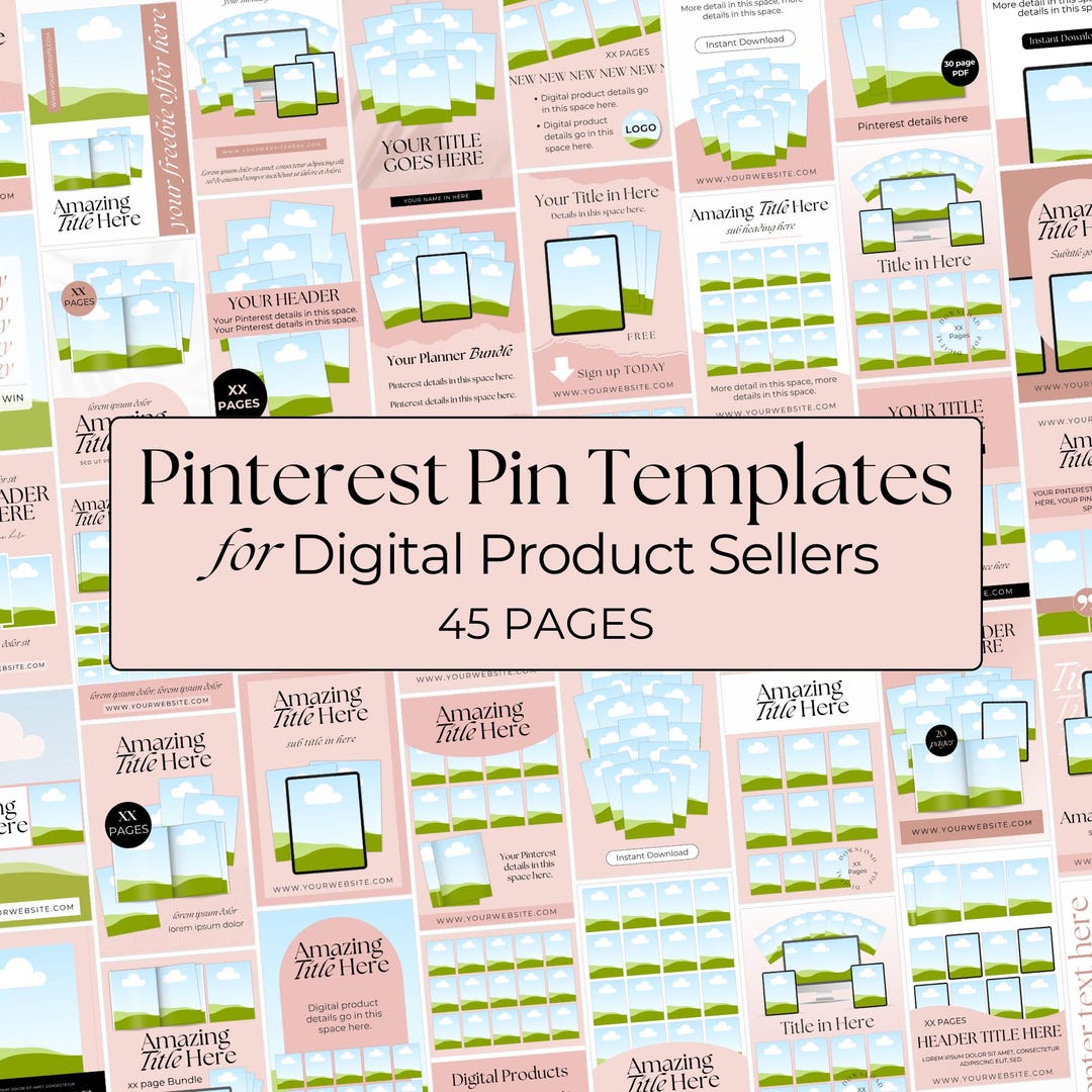 Digital Product Social Media Pinterest Template, Social Media ...