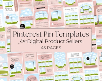 Digital Product Social Media Pinterest Template, Social Media Engagement Bundle, Canva Editable Digital Product Mockup Pinterest Pin Post