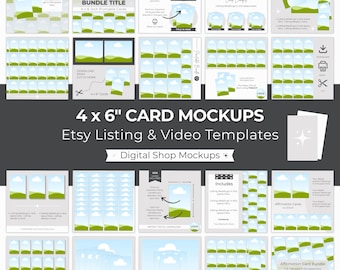 Affirmation Card Mockups 4x6 inch, Etsy Listing Image Template, Canva Animated Video Template, Digital Download Canva Drag and Drop Design