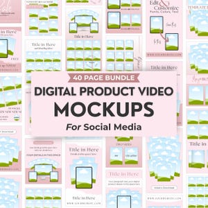 Mockup Video Template, TikTok Video Digital Product Seller, Social Media Kit, Instagram Portrait Post, Facebook Story, Editable Canva Bundle