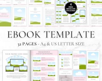 Editable Ebook Template, Small Business Canva Ebook Template, A4 and US Letter Size, Digital Lead Magnet, Mini Training Guide Book