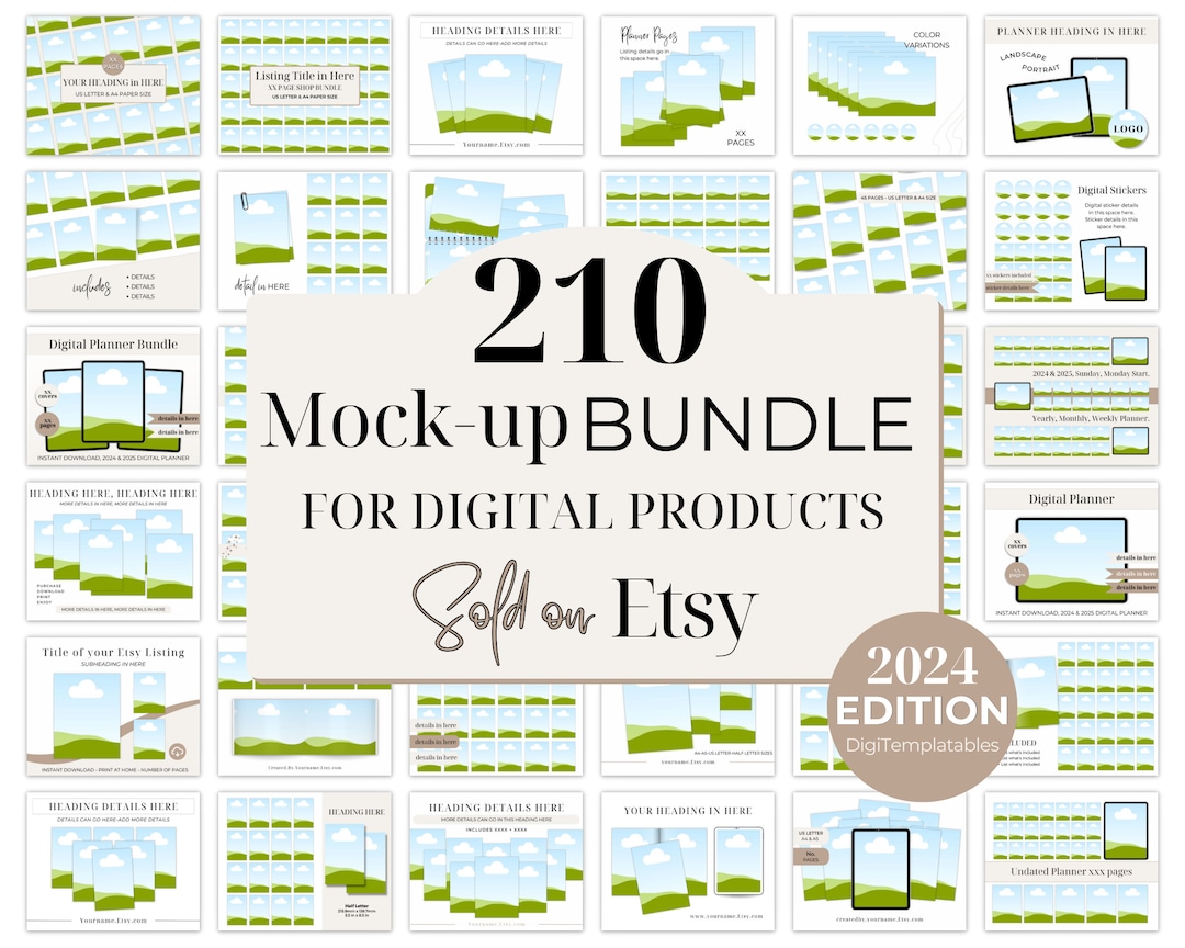 Mockups for Printables Sold on ETSY, Canva Mockup Templates, Drag and ...