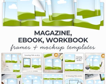Bokmodell för Canva, fyrkantig målarbild, KDP-modell, e-bok för tidskrift i PDF-format, digital produktmall för A4-format på Etsy