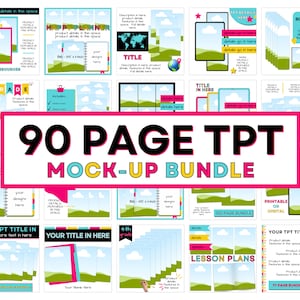 Lehrer bezahlen Lehrer, Digital Verkäufer Mockup Bundle, bearbeitbare Canva Mockup Vorlage, druckbare Lehrpläne Mock ups, TPT Listing Bilder