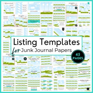 Junk Journal Page Etsy Listing Template, Printable PDF Canva Mockup Bundle, Drag and Drop Digital Digital Product Mockup Templates