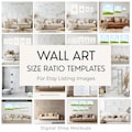 Wall Art Size Guide, Printing Size Mockup Template, Art Ratio Chart Canva Editable, Aspect Ratio Print Size Comparison, Living Room Mockup product logo