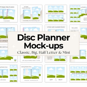 Modelo de planejador de disco, modelos de modelo para download, minidiário clássico, imprimíveis grandes da HP, tamanho de meia-letra, imagem de anúncio do Canva no Etsy