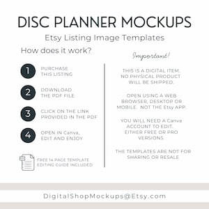 Planner Mockup Canva, Discbound US Letter Digital Product Etsy Listing Template, Journal Page Mockup Bundle, Drag and Drop Canva Design image 7