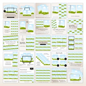 Showing 25 of the 90 Etsy Mockup template pages for A4 digital product mockups.  Neutral designs that can be edited and customized in Canva to suit your digital product branding.