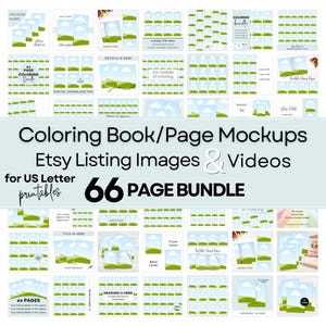 Herunterladbare Etsy-Artikelliste, druckbares Seitenmockup, animiertes Video Mockup, bearbeitbarer Canva-Drag & Drop-Rahmen