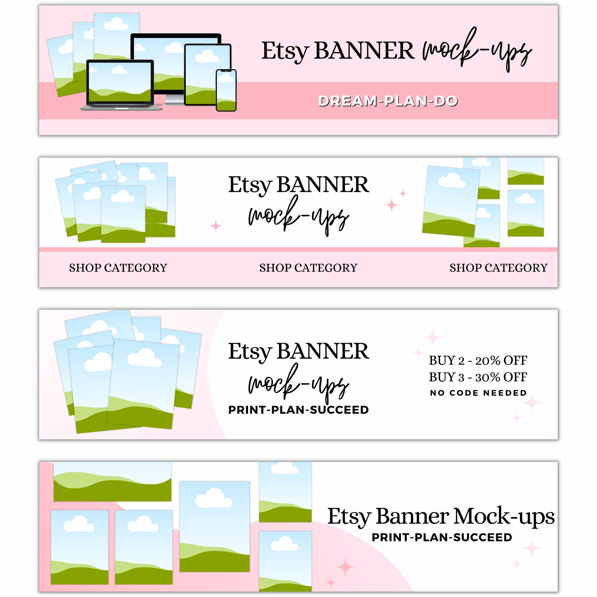 Templates for Etsy Shops Etsy Banner Mock Ups Sell Etsy
