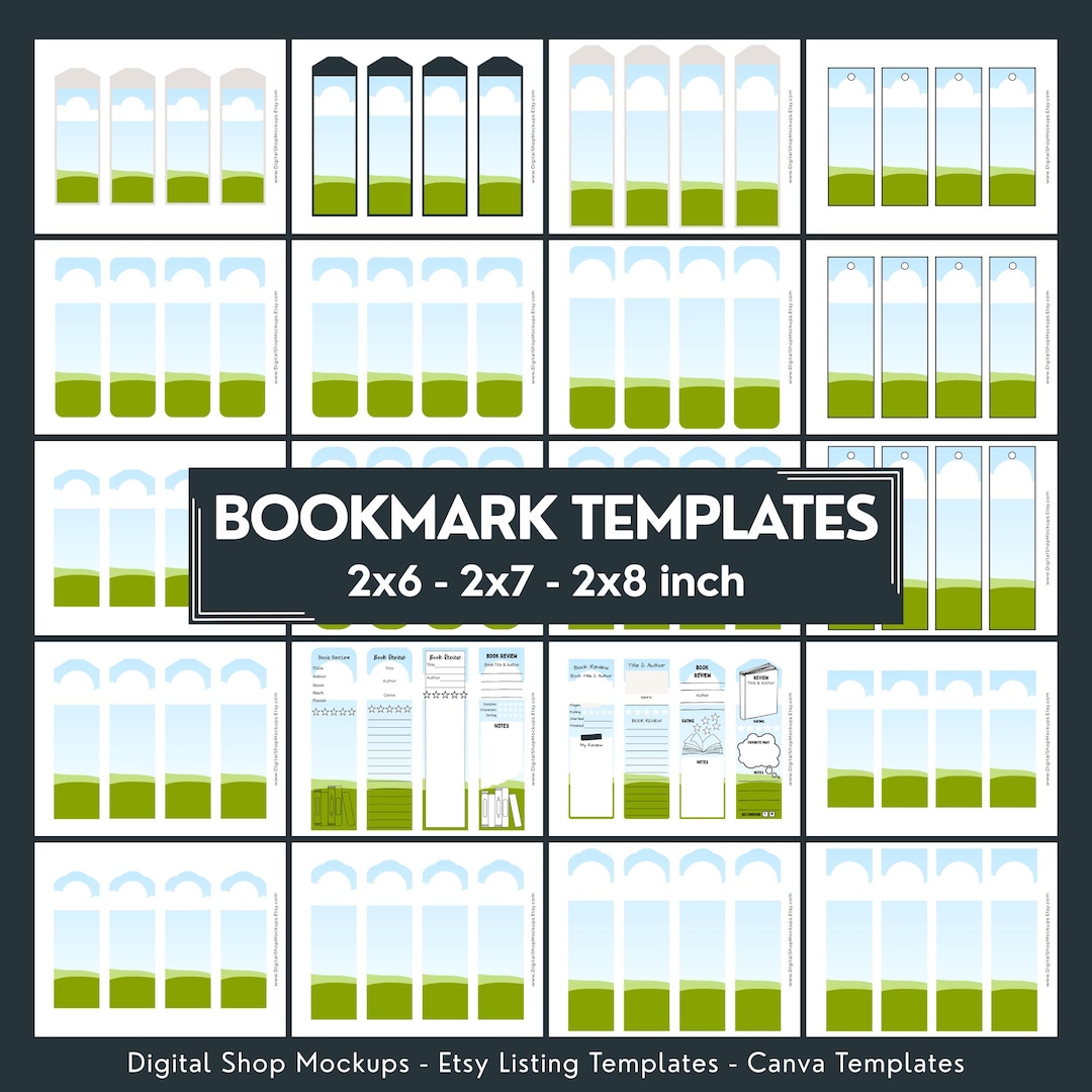 Printable Bookmark Template, Sell Printables on Etsy, DIY Bookmark ...