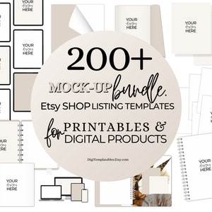 Printables Mockup Bundle, Digital Product Listing Templates, Sell Printables on Etsy, Downloadable Mockup Templates, Canva Mock up Template