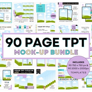 Teachers Pay Teachers, Digital Seller Mockup Bundle, Editable Canva Mockup Template, Printable Teaching Plans Mock ups, TPT Listing Images