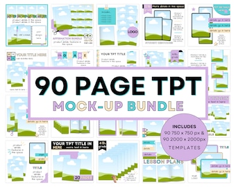 Teachers Pay Teachers, Digital Seller Mockup Bundle, Editable Canva Mockup Template, Printable Teaching Plans Mock ups, TPT Listing Images