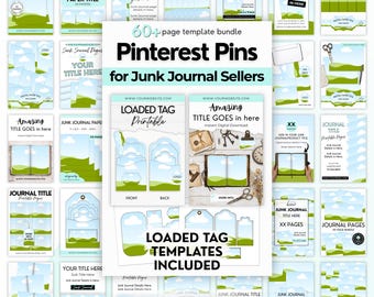 Junk Journal Paper Mockups, Loaded Tag Template, Canva Editable Bundle, Digital Product Creator, Drag and Drop Design