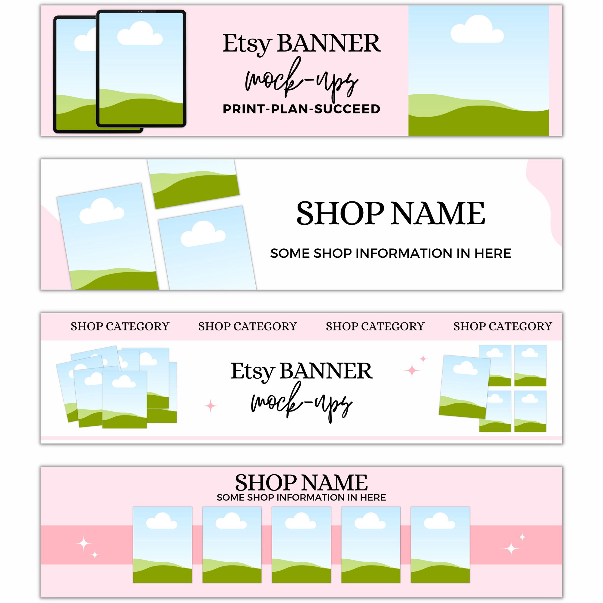 Templates for Etsy Shops Etsy Banner Mock Ups Sell Etsy