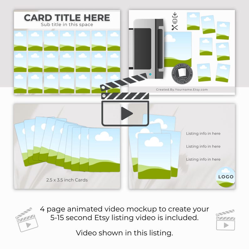Demo Card Set Printable Card Mockup Bundle, Affirmation Card Deck, Digital Product ...