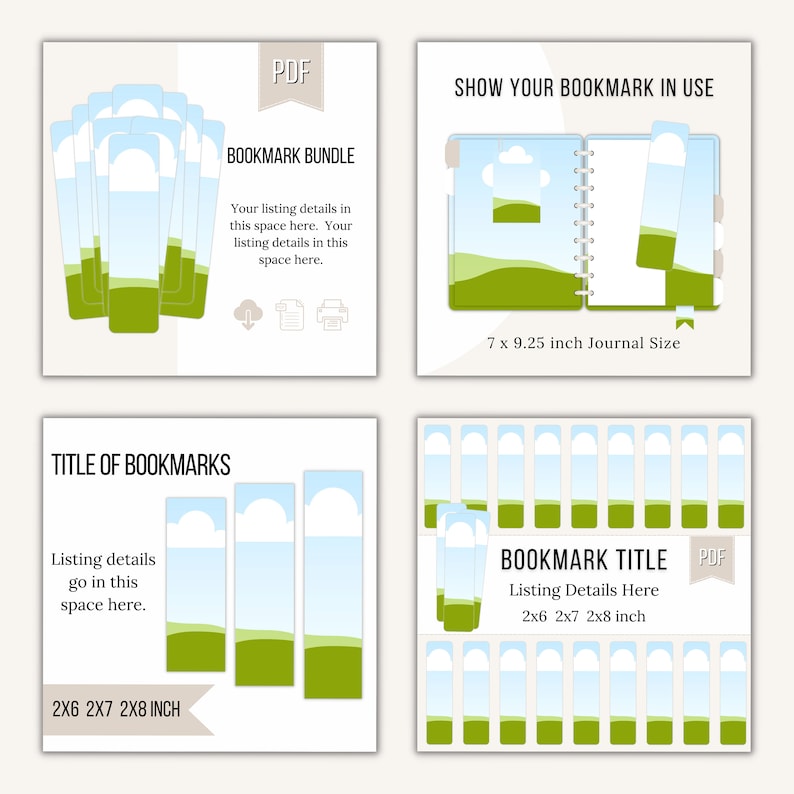 DIY Bookmark Templates, Printable Bookmark Mock Ups, Editable Canva ...