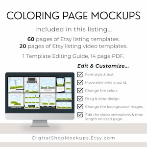 Includes 60 pages of Etsy listing templates and 20 pages of Etsy listing videos.