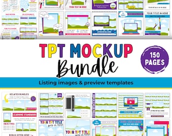 Teachers Pay Teachers, Digital Seller Mockup Bundle, Editable Canva Mockup Template, Printable Teaching Plans Mock ups, TPT Listing Images