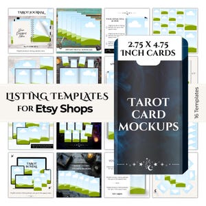 Orakel Deck Mockup, Tarot Karten Mockup, Etsy Listing Bildvorlage Canva, PDF Journal Mockup, Printables auf Etsy verkaufen, ziehen und ablegen