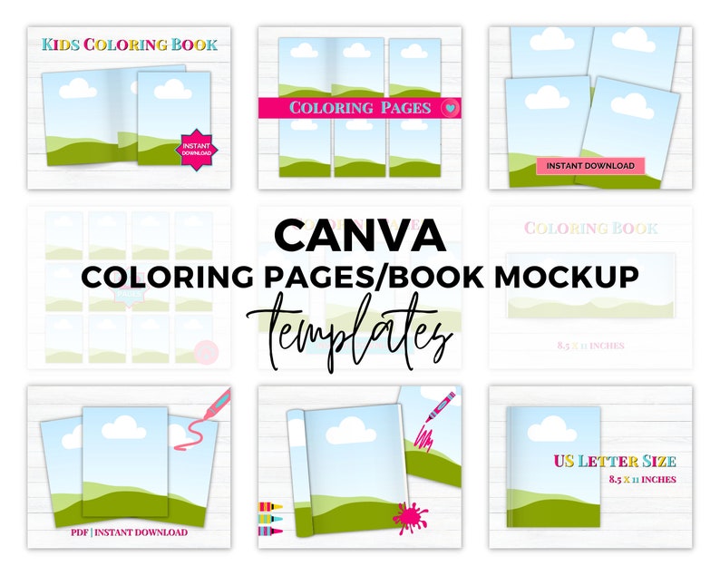Coloring Book Display Canva Coloring Book Mock Up - Etsy