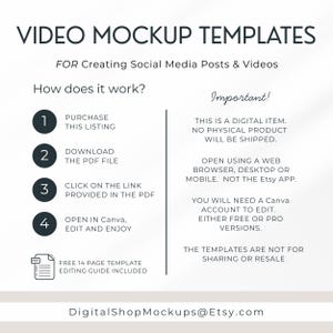 Video de TikTok, video de historia de Instagram, reel de redes sociales, descarga digital de marketing, plantilla de maqueta editable de Canva, publicación vertical de Instagram imagen 8