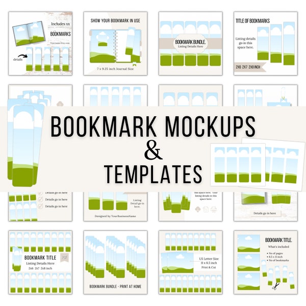 Canva Book Mockup, Bookmark Template, Book Mark Mockup, Printables Downloadable Mockup Bundle, Digital Booklover Shop, Products to sell Etsy