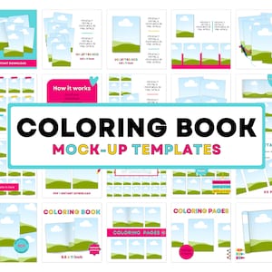 Coloring Workbook Printable Mockup, Canva Digital Mockup Template, Coloringbook PDF, Busy Workbook, Editable Etsy Listing Templates