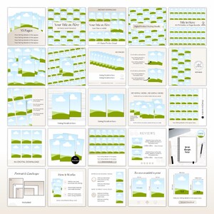 Showing 25 of the 90 Etsy Mockup template pages for A4 digital product mockups.  Neutral designs that can be edited and customized in Canva to suit your digital product branding.  The A4 digital product mockup bundle has mockups for A4 landscape digital products and mockups for A4 portrait view digital products.
