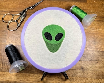 Alien Embroidery Design | UFO Space Alien Machine Embroidery File | Sci-Fi Embroidery Pattern | Instant Download