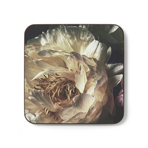 Hardboard Back Coaster Perfect Hostess Gift Teacher Thank you Gift for Mom Mother of the Bride Thank You Elegant Peony