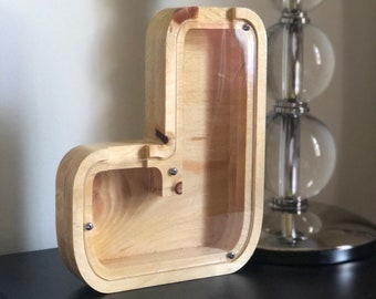 Solid Wood Letter Coin Banks