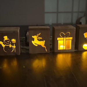 Christmas Lantern, Christmas decorations for the home, Holiday decor, holiday gifts for home, Christmas, wooden lantern tealights