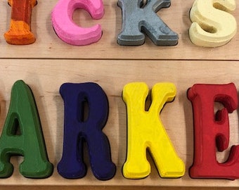 Solid Maple Wooden Personalized Name Puzzle for Kids, Toddlers, Montessori, First Birthday Gift, Baby Shower Gift, Easter, Gift