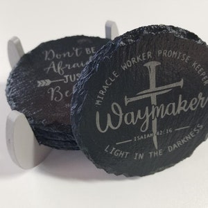 Slate Coasters | Christian based Stone Coasters | Faith Based Coasters | Drink Coasters | Religious Coasters