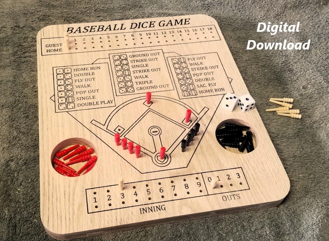 Baseball Dice Game CNC Files: Vcarve Pro, Vectric (digital Download) - Etsy