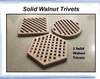 Solid Walnut Trivets, Wood Trivets, Hot pot holder, Kitchen Tool, Trivets,