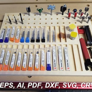 CNC Bit Organizer, CNC Bit holder, Tool Organizer, Vectric Vcarve Pro, Aspire, Cut2D