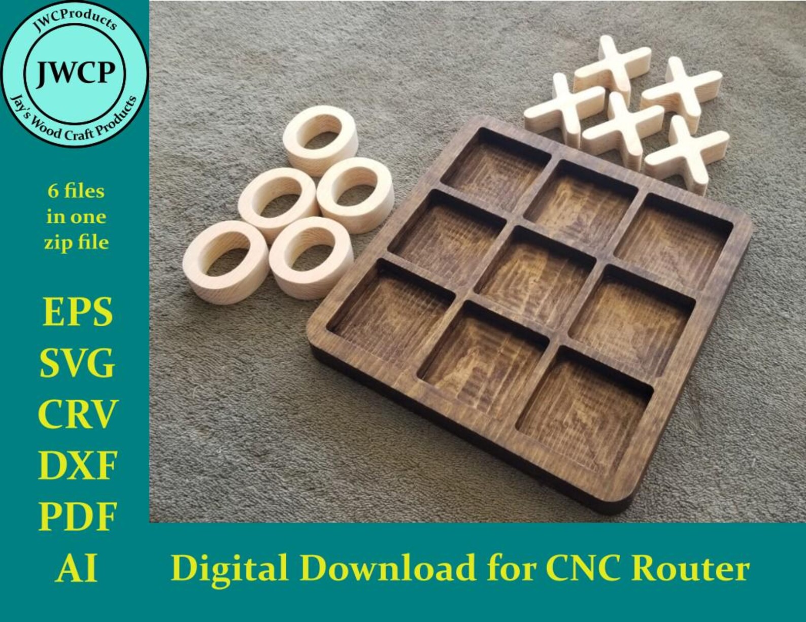 CNC Tic Tac Toe Game: Digital Download, Vcarve Pro File - Etsy