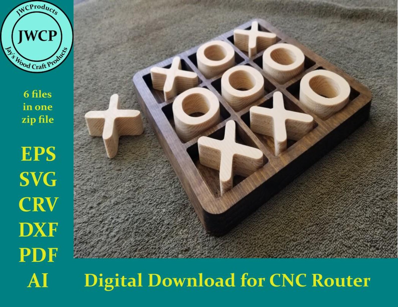 CNC Tic Tac Toe Game: Digital Download, Vcarve Pro File - Etsy